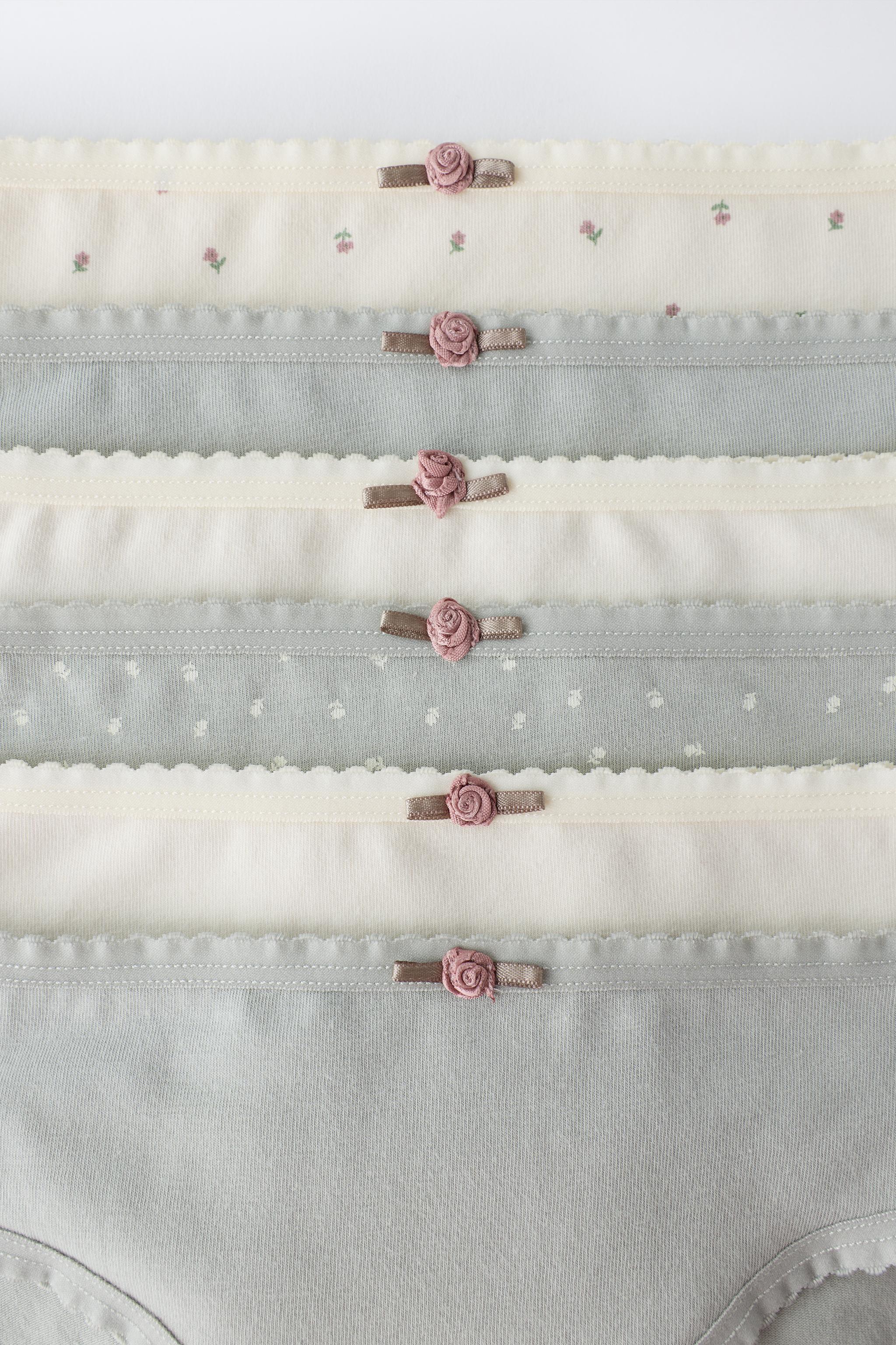 1 1/2-6 ANS / LOT DE SIX CULOTTES IMPRIMÉ PETITES FLEURS